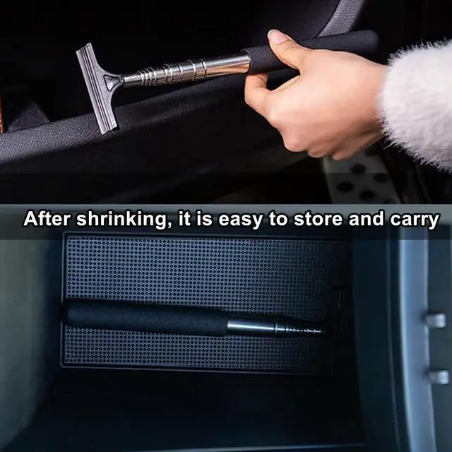 Alt view image 7 of 7 - LJDJ Car Rearview Mirror Wiper 2 Pack, 98cm Telescopic Universal Cleaner | Scratch-free silicone blade, 98cm telescopic handle, removes water mist & stains, universal fit for all car mirror glass