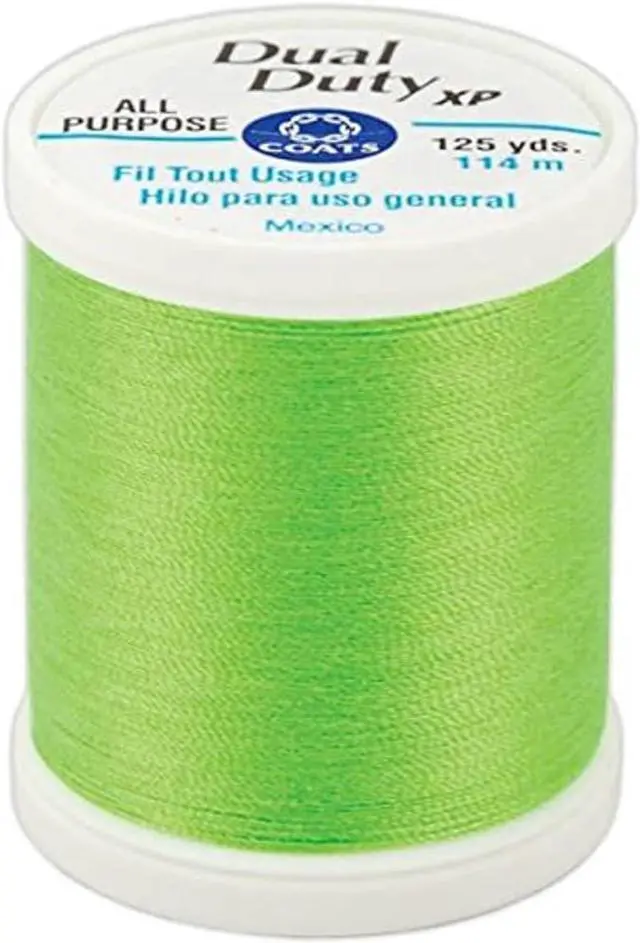 Main image of Coats Thread & Zippers Dual Duty XP General Purpose Thread, 125-Yard, Neon Green