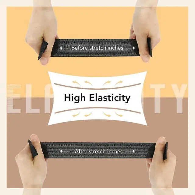 Alt view image 5 of 7 - Elastic Bands for Sewing 0.4 Inch 11 Yards, Wig Band Black Knit Elastic Spool High Elasticity for Wigs Waistband Pants Dress Swimwear Belt or Crafts DIY (Black-0.4 in * 11 Yard)