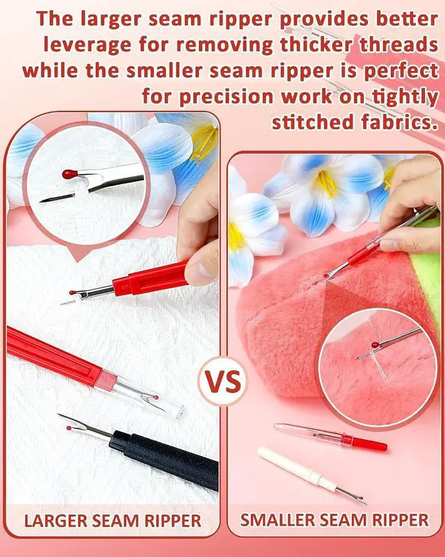 Alt view image 4 of 6 - FIVEIZERO Seam Rippers for Sewing 2 Big and 2 Small Stitch Remover Tools, Thread Ripper, Embroidery Removal Tool with Thread Snips