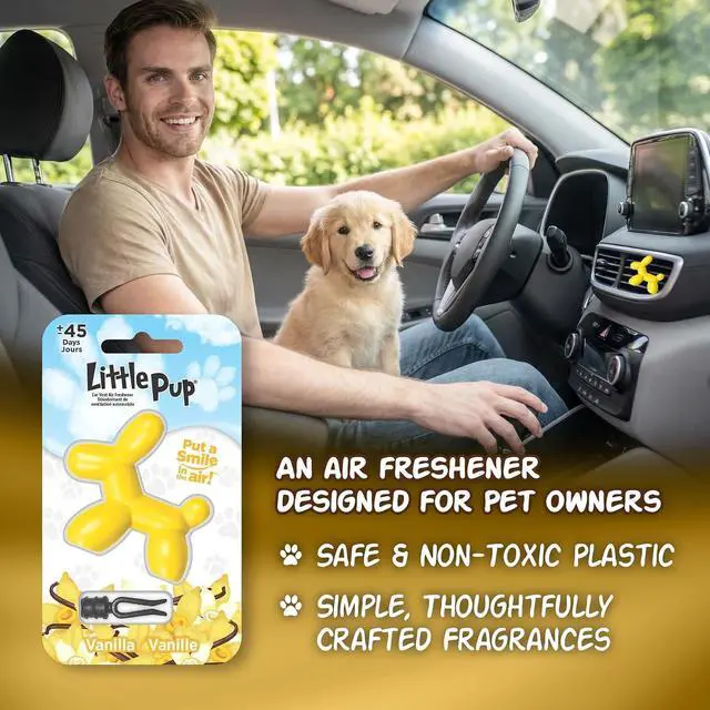 Alt view image 6 of 7 - Little Pup 96602 Vanilla Scent, Car Air Freshener, Clips to A/C Air Vent, Alcohol-Free Fragrance Oil, Non-Hazardous and Non-Toxic Plastic, Set of 1