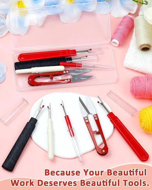 Alt view image 6 of 6 - FIVEIZERO Seam Rippers for Sewing 2 Big and 2 Small Stitch Remover Tools, Thread Ripper, Embroidery Removal Tool with Thread Snips