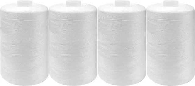 Main image of Sewing Thread-4 Spools of Polyester Thread for Sewing Machine for Beginners, Hand Stitching & Quilting-White (White, 1000yards)