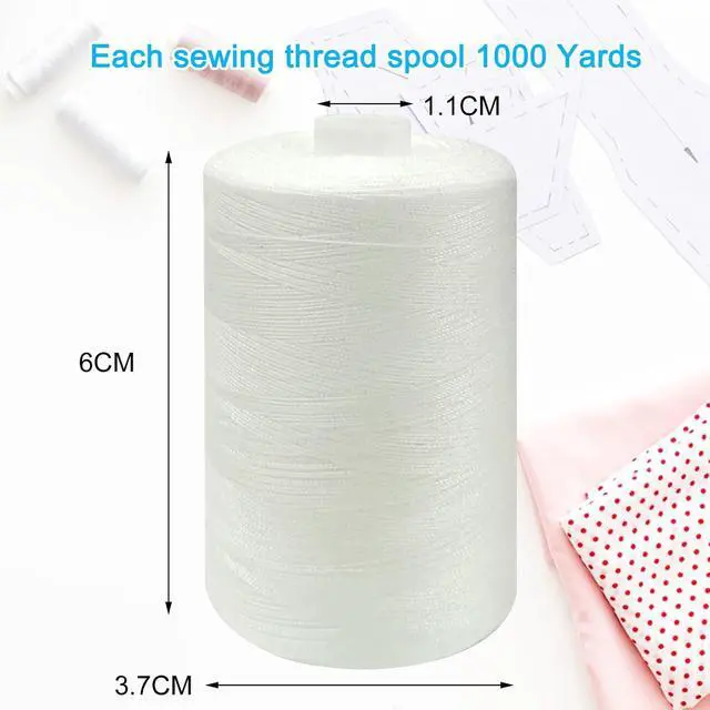 Alt view image 2 of 6 - Sewing Thread-4 Spools of Polyester Thread for Sewing Machine for Beginners, Hand Stitching & Quilting-White (White, 1000yards)