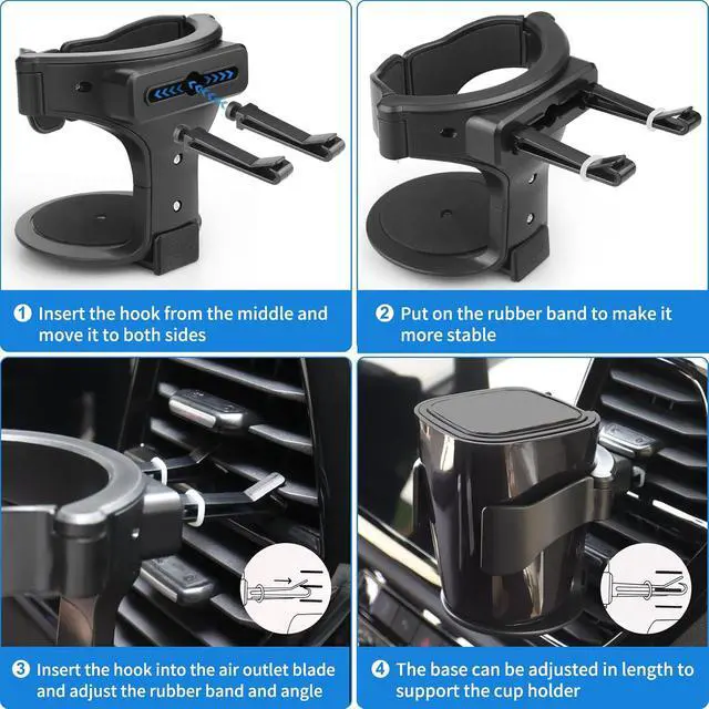 Alt view image 3 of 6 - QIIYCCE Cup Holder for Car, Cup Holder Expander for Car Air Vents, Car Ashtray Holder, Suitable for Cars and Trucks with Horizontal Blade Vents (2PCS)
