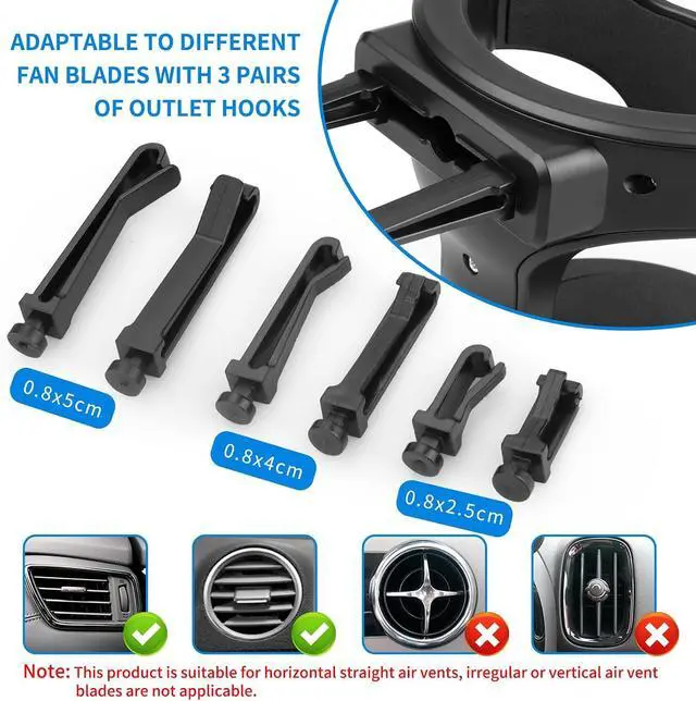 Alt view image 4 of 6 - QIIYCCE Cup Holder for Car, Cup Holder Expander for Car Air Vents, Car Ashtray Holder, Suitable for Cars and Trucks with Horizontal Blade Vents (2PCS)