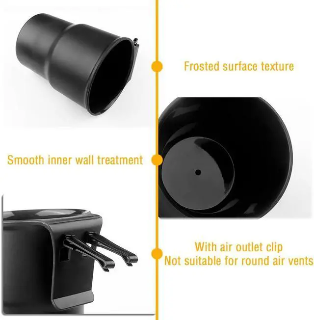 Alt view image 3 of 7 - Hanging Cup Holder for Car Air Vents/Windows,Multi-Function Car Cup Holder Organizer/Car Trash Can,Universal Car Window Cup Holders with 2 Hooks Fits Most Cup Types (Black)
