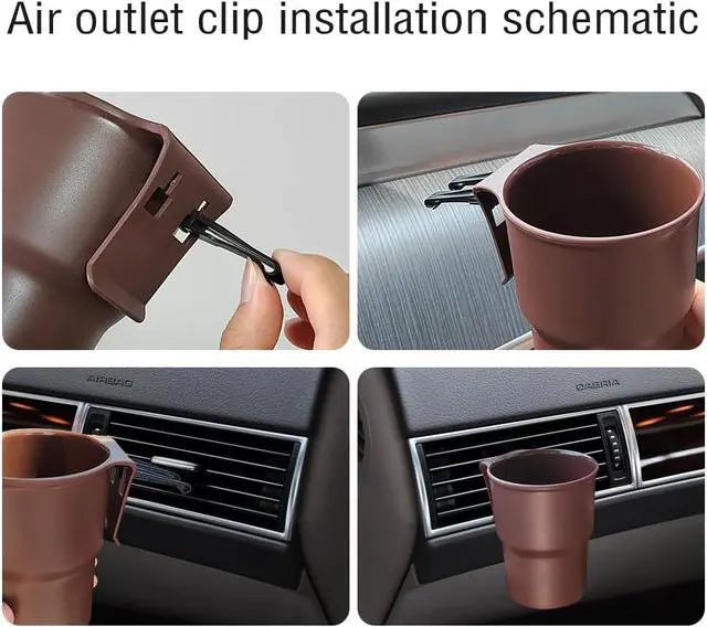 Alt view image 7 of 7 - Hanging Cup Holder for Car Air Vents/Windows,Multi-Function Car Cup Holder Organizer/Car Trash Can,Universal Car Window Cup Holders with 2 Hooks Fits Most Cup Types (Black)