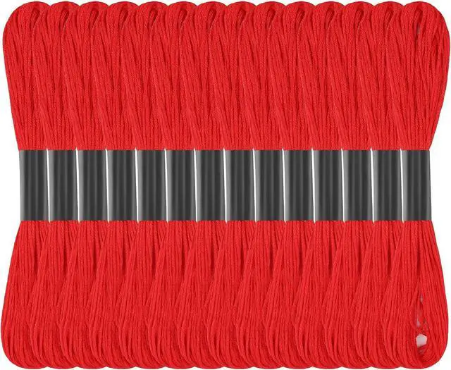 Main image of Red Embroidery Floss: 14 Skeins Embroidery Thread Cross Stitch Thread | 120 Yards Red Friendship Bracelet String for Bracelet Making Cotton Yarn for Diy Craft