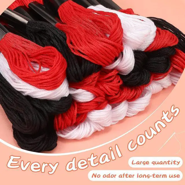 Alt view image 5 of 7 - Red Embroidery Floss: 14 Skeins Embroidery Thread Cross Stitch Thread | 120 Yards Red Friendship Bracelet String for Bracelet Making Cotton Yarn for Diy Craft