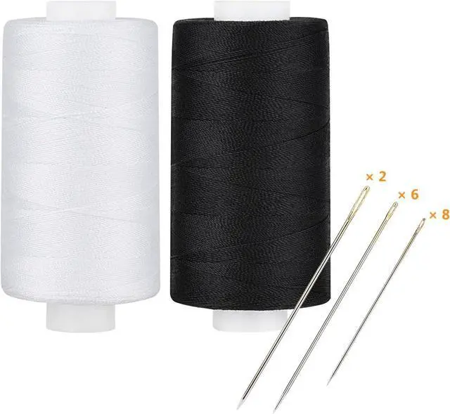 Main image of Simthread All Purpose Thread Polyester 400 Yards Each (1 White 1 Black)