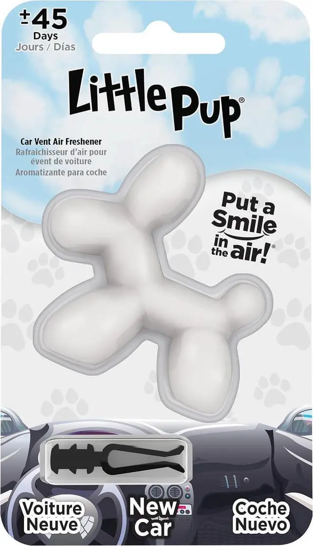 Main image of Little Pup 96601 New Car Scent Car Air Freshener Clip Provides Long-Lasting Freshness in a Compact Design, Fights Odors for up to 45 Days, Cute Car Odor Eliminator, Non-Toxic, Pack of 1