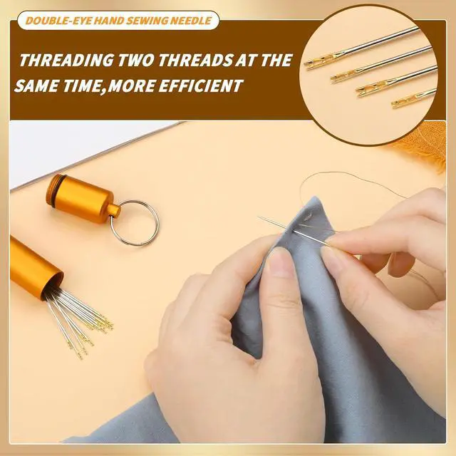 Alt view image 4 of 7 - GarfxG Self Threading Needles 15pcs Easy Threading Steel Hand Sewing Needle | Large Eye Sharp Self Threading Embroidery Needles for Hand Sewing, Metal Tube Storage, Blind Handmade Sewing Accessories
