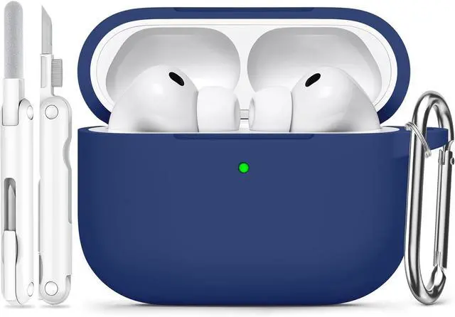 Main image of for AirPods Pro 3 Case (2025),Soft Silicone Protective Cover Compatible with Apple AirPods Pro 3rd Generation Case with Cleaning Kit for Women Men,Air pods Pro Cases with Keychain,Midnight Blue