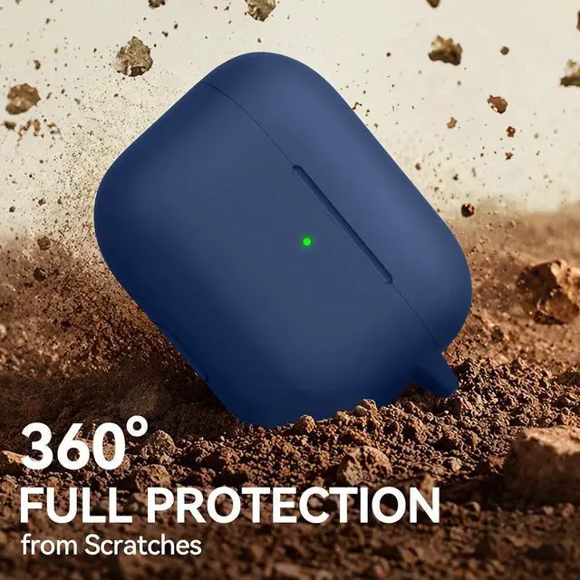 Alt view image 5 of 7 - for AirPods Pro 3 Case (2025),Soft Silicone Protective Cover Compatible with Apple AirPods Pro 3rd Generation Case with Cleaning Kit for Women Men,Air pods Pro Cases with Keychain,Midnight Blue
