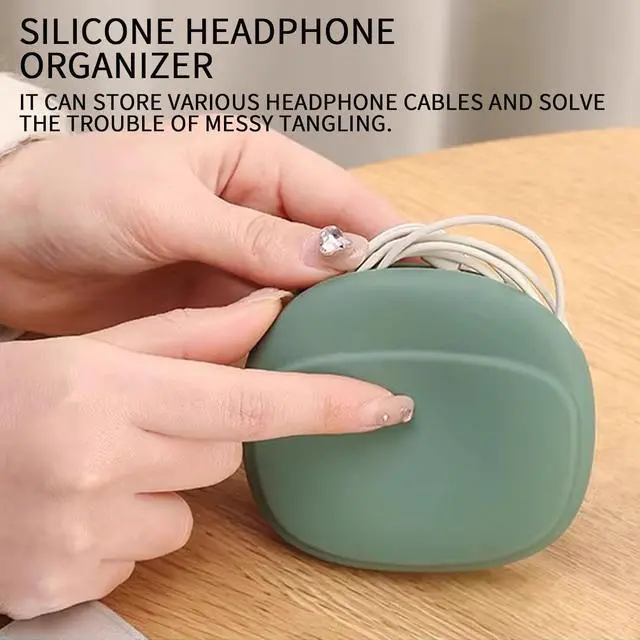 Alt view image 5 of 7 - 5Pcs Silicone Headphone Organizer,Earbud Case,3Pcs Data Cable Storage Case,Silicone Pouch for Earbud,Mini Key Box-Portable Wired Headphone Organizer