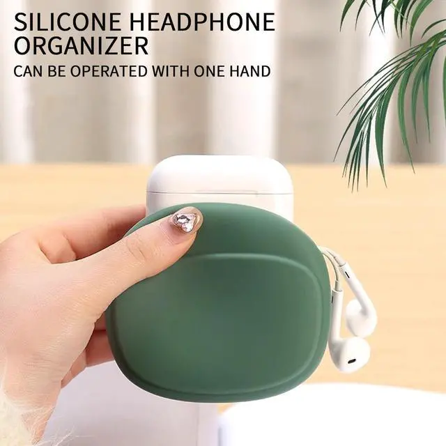 Alt view image 6 of 7 - 5Pcs Silicone Headphone Organizer,Earbud Case,3Pcs Data Cable Storage Case,Silicone Pouch for Earbud,Mini Key Box-Portable Wired Headphone Organizer