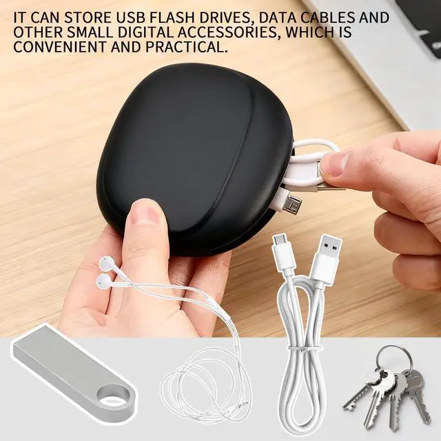 Alt view image 4 of 7 - 5Pcs Silicone Headphone Organizer,Earbud Case,3Pcs Data Cable Storage Case,Silicone Pouch for Earbud,Mini Key Box-Portable Wired Headphone Organizer