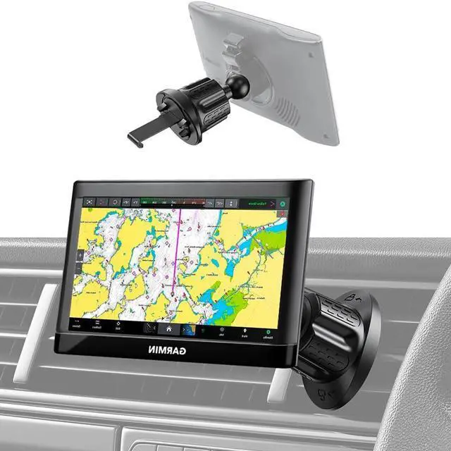 Main image of GPS Holder for Car Air Vent Mount with Metal Hook and 17mm Ball Joint, Compatible with Nuvi GPS Devices
