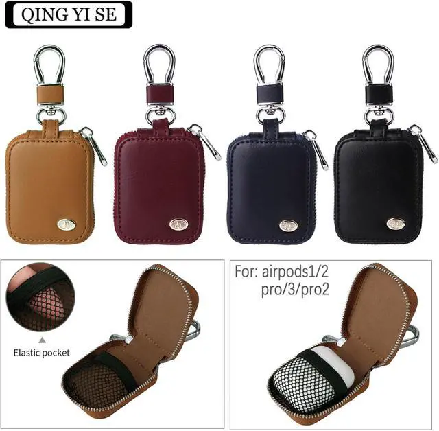 Alt view image 7 of 7 - CCSmall Earbud Cases, Headphone Storage Cover for AirPods EJB Black | PU Leather Zipper Carrying Case, Small Bag Pouch Travel Organizer for Wireless Wired Earphones & USB Cable