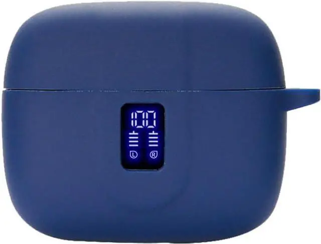 Main image of Earbuds Case Compatible with TAGRY X08 Wireless Headphone, Silicon Protective Cover with Keychain, with Window for LED Display, Blue