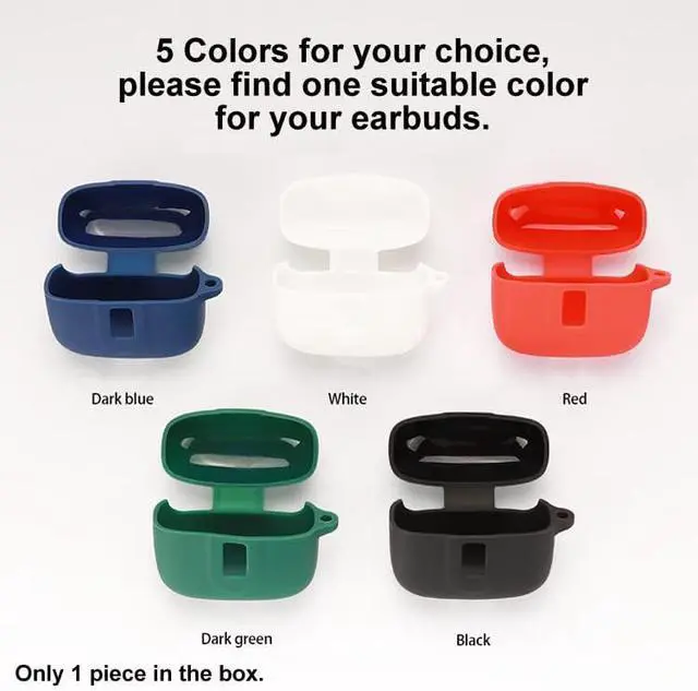 Alt view image 3 of 7 - Earbuds Case Compatible with TAGRY X08 Wireless Headphone, Silicon Protective Cover with Keychain, with Window for LED Display, Blue