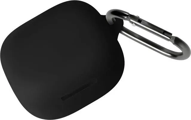 Main image of Geiomoo Silicone Case for Anker Soundcore P31i, Anker Soundcore R60i NC, Soft Flexible Scratch Resistant Protective Cover with Carabiner (Black)