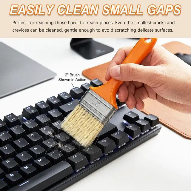 Alt view image 5 of 7 - 3 Pack Microfiber Duster Brush, Soft Bristles Detailing Brush Dusting Tools, Cleaning Brushes Duster for Auto Interior, Automotive Dashboard, Arts and Crafts, Digital Product, Keyboard