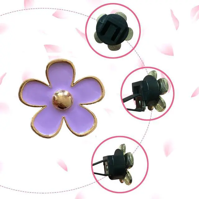 Alt view image 4 of 4 - 6 Pcs Daisy Flower Car Air Vent Clips, Purple Car Decor with Fragrance Pads | Charm,Cute,Clip-on Fits AC Vents, Cute Aesthetic Dashboard Accessories,Floral Charm Decor for Vehicle Interior Styling