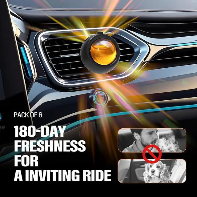 Alt view image 2 of 7 - Car Air Freshener Vent Clips, Hawaiian, 6 Pack, Long Lasting Up to 180 Days | 4 mL Each, For Men & Women, Car Fragrance Accessories