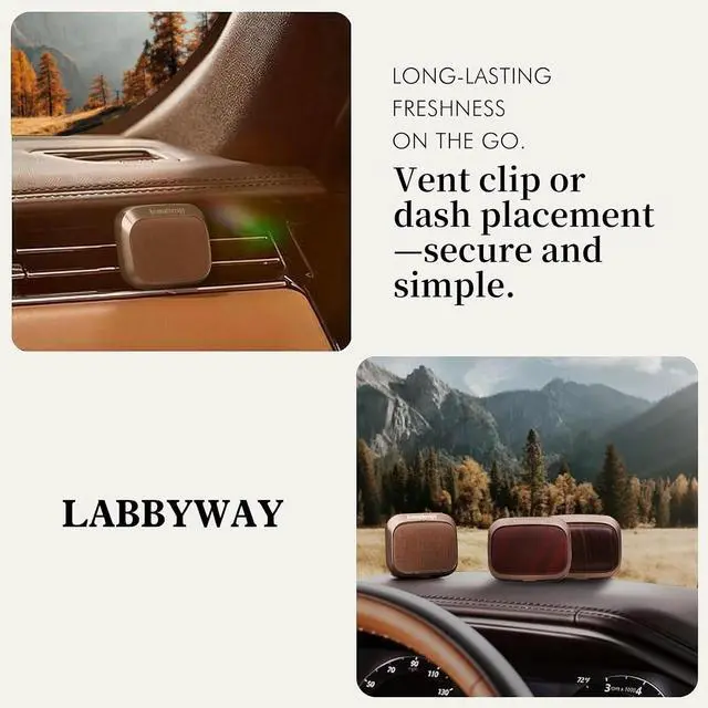 Alt view image 2 of 7 - AC Scent Pads for Car Air Freshener, Vent Clip Diffuser Kit with Refills | AC scent pads, vent clip air freshener diffuser, fruit plant refills. Long lasting aroma, odor eliminator, fits car vents