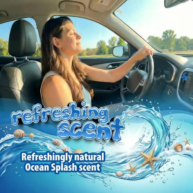 Alt view image 4 of 7 - Little Pup 96603 Ocean Splash Scent, Car Air Freshener, Clips to A/C Air Vent, Alcohol-Free Fragrance Oil, Non-Hazardous and Non-Toxic Plastic, Set of 1
