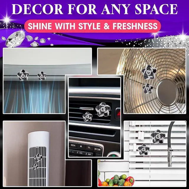Alt view image 6 of 7 - 2 Pcs Car Air Freshener Vent Clip Set - Camellia Car Vent Clips Cute Auto Accessories for Women Interior Cute Decor Flower Vehicle Accessories