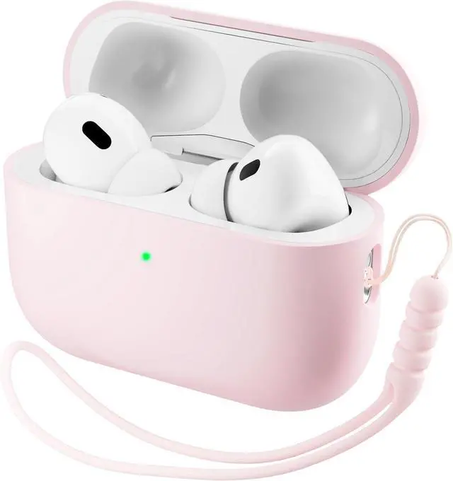 Main image of ORNARTO for AirPods Pro 3 Case, Hybrid Silicone, Chalk Pink | Hybrid Silicone Rubber, Front LED Visible, Wireless Charging, Skin-Friendly Soft Touch, Anti-Scratch, Detachable Lanyard