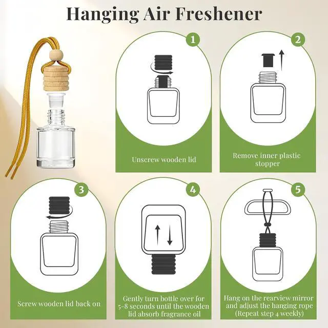 Alt view image 4 of 7 - Car Air Fresheners, Hanging Car Odor Eliminator-Berrywood Green | Natural Car Odor Eliminator, Compact & IFRA Approved