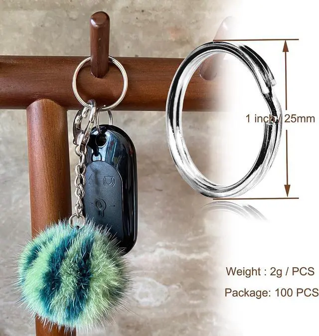 Alt view image 3 of 7 - Key Rings, 3/4" 20mm Split Round Metal Silver Keyring for Home/Car/Outdoor/Arts/Lanyards/CraftsKeys/Keychain Organization (100PCS)