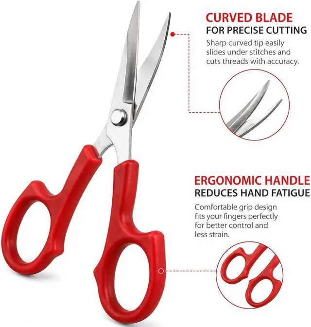 Alt view image 4 of 6 - Sewing Seam Ripper Tool,Stitch Remover and Thread Cutter with 2Big+2Small Seam Rippers,1 Pack Thread Snips,1Pack 5Scissor