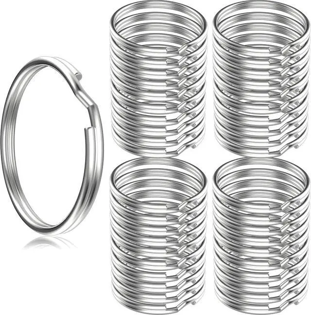 Main image of Key Rings, 3/4" 20mm Split Round Metal Silver Keyring for Home/Car/Outdoor/Arts/Lanyards/CraftsKeys/Keychain Organization (100PCS)