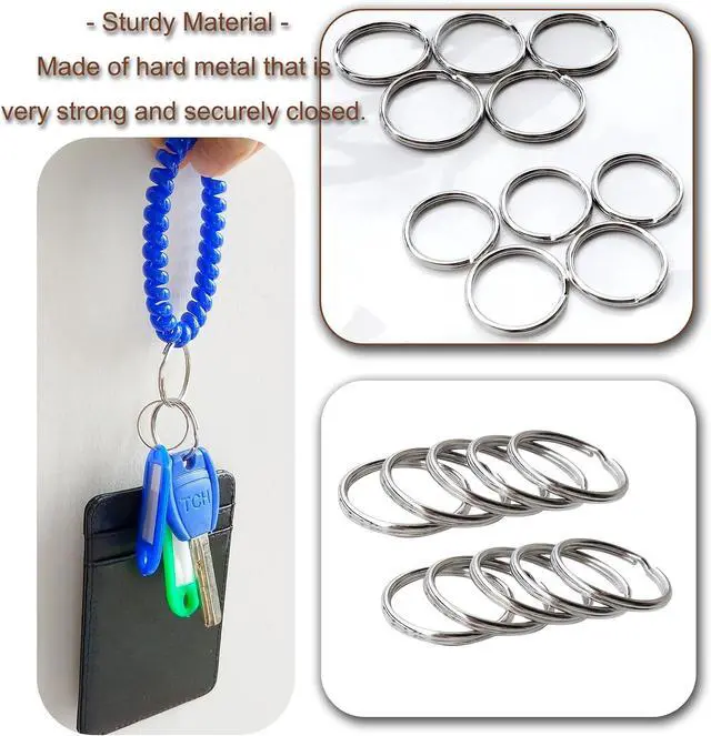 Alt view image 4 of 7 - Key Rings, 3/4" 20mm Split Round Metal Silver Keyring for Home/Car/Outdoor/Arts/Lanyards/CraftsKeys/Keychain Organization (100PCS)