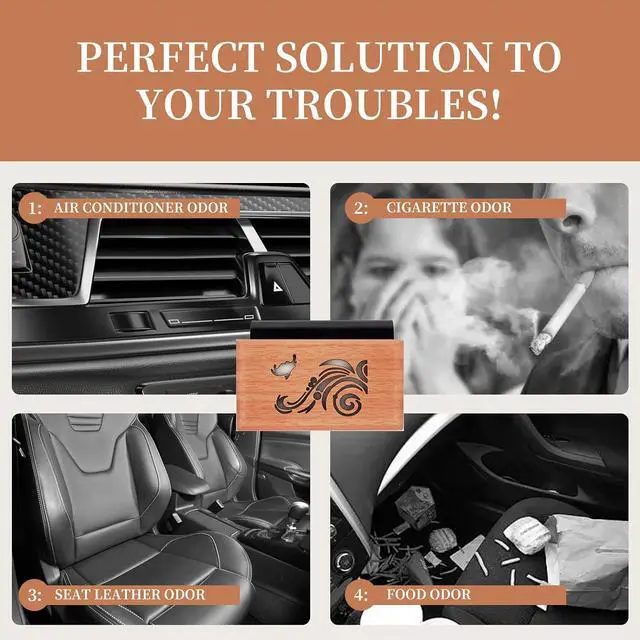 Alt view image 5 of 6 - Wood Car Air Freshener Car Odor Eliminator for Visor Clip (Ocean) | Vehicle Scent Diffuser for Cabin, Truck & SUV