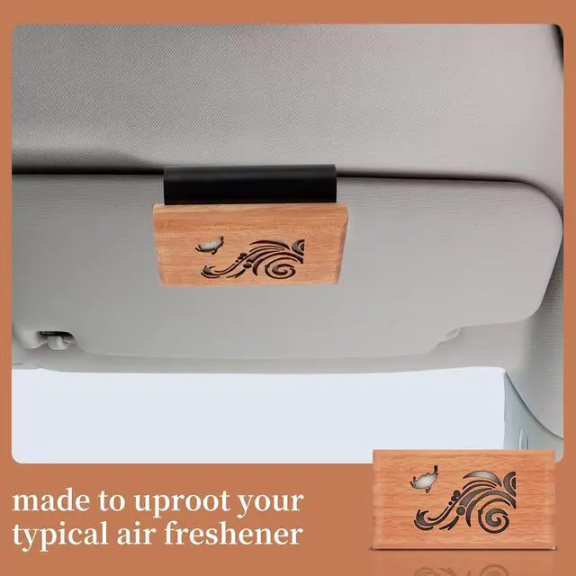 Alt view image 2 of 6 - Wood Car Air Freshener Car Odor Eliminator for Visor Clip (Ocean) | Vehicle Scent Diffuser for Cabin, Truck & SUV