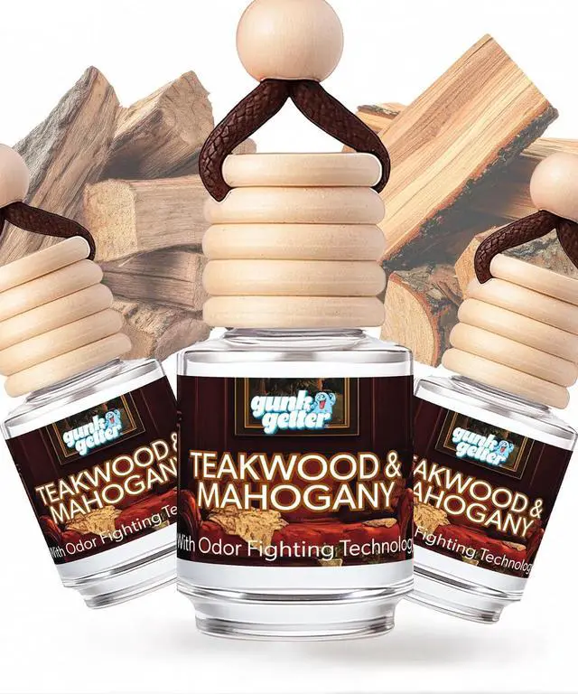 Main image of Hanging Air Freshener Car Diffusers - Long Lasting Scent, Odor Eliminator, Home Essentials, Fresh car fragrance diffuser - 3 Pack- Teakwood and Mahogany