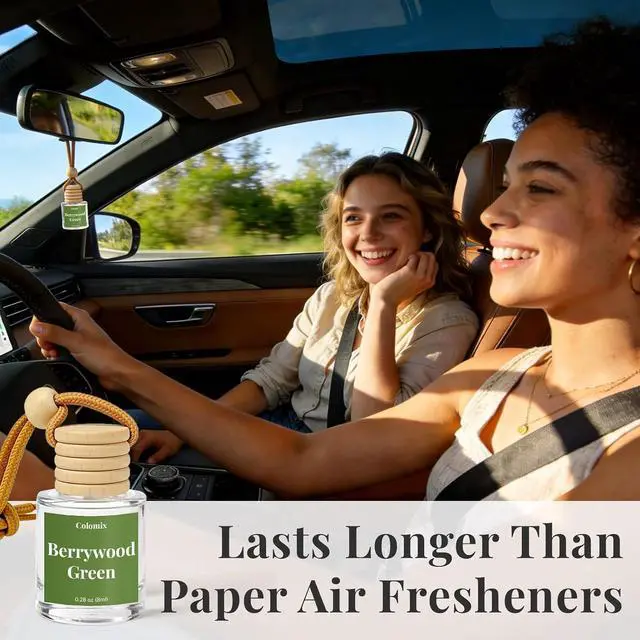 Alt view image 5 of 7 - Car Air Fresheners, Hanging Car Odor Eliminator-Berrywood Green | Natural Car Odor Eliminator, Compact & IFRA Approved