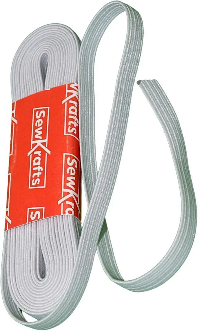Alt view image 2 of 7 - SewKrafts Braided Elastic for Sewing, 1/4 Inch x 3 Yards, White, Soft & Stretchy Elastic for Scrunchies, Necklines, Waistbands, Leg Bands & Swimwear - Durable Stretch Strap