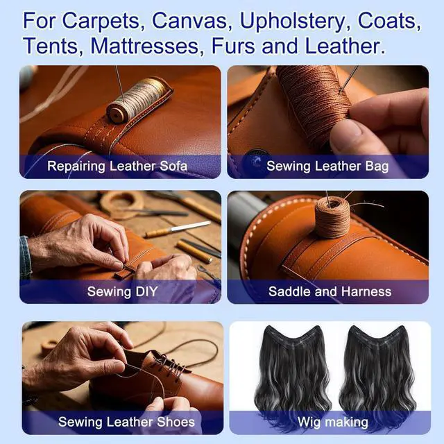 Alt view image 6 of 6 - Extra Strong Repair Upholstery Sewing Thread Kit Including 5 Rolls Nylon Thread