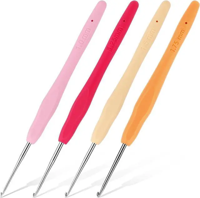Main image of Iuuidu 4PCS Crochet Hooks Small Crochet Hooks for Arthritic Hands 4Size | 1.0mm, 1.25mm, 1.5mm, 1.75mm Small Size Crochet Hooks, Crochet Needles for Beginners, Smooth Knitting Needles for Handmade
