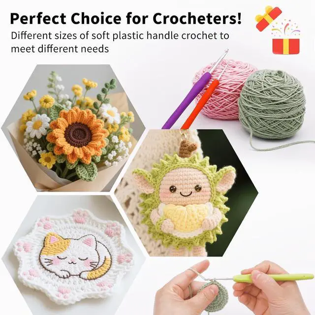 Alt view image 7 of 7 - Iuuidu 4PCS Crochet Hooks Small Crochet Hooks for Arthritic Hands 4Size | 1.0mm, 1.25mm, 1.5mm, 1.75mm Small Size Crochet Hooks, Crochet Needles for Beginners, Smooth Knitting Needles for Handmade
