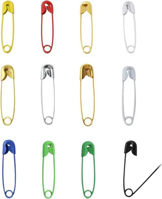 Main image of yueton 100PCS 2.5cm/1inch Mixed Color Safety Pins, Metal Mini Safety Pins, Decorative, Sewing, Clothing Tag Pins