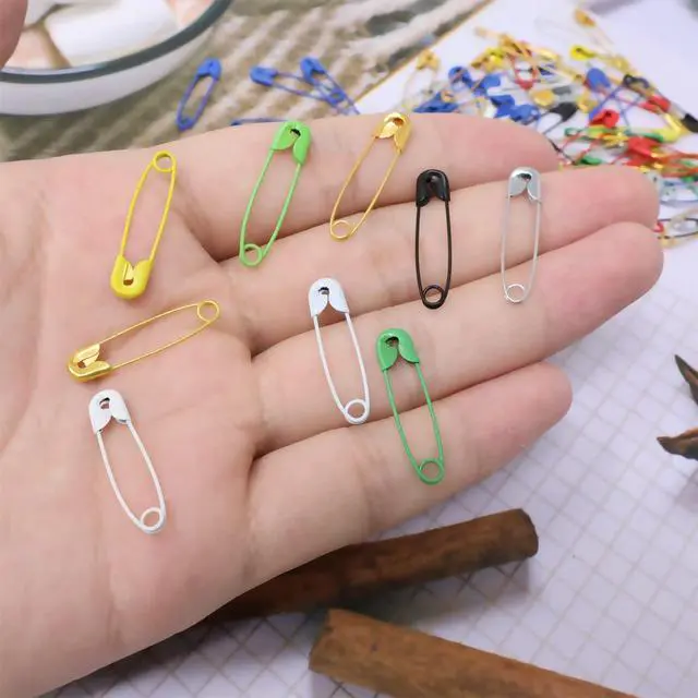 Alt view image 5 of 7 - yueton 100PCS 2.5cm/1inch Mixed Color Safety Pins, Metal Mini Safety Pins, Decorative, Sewing, Clothing Tag Pins