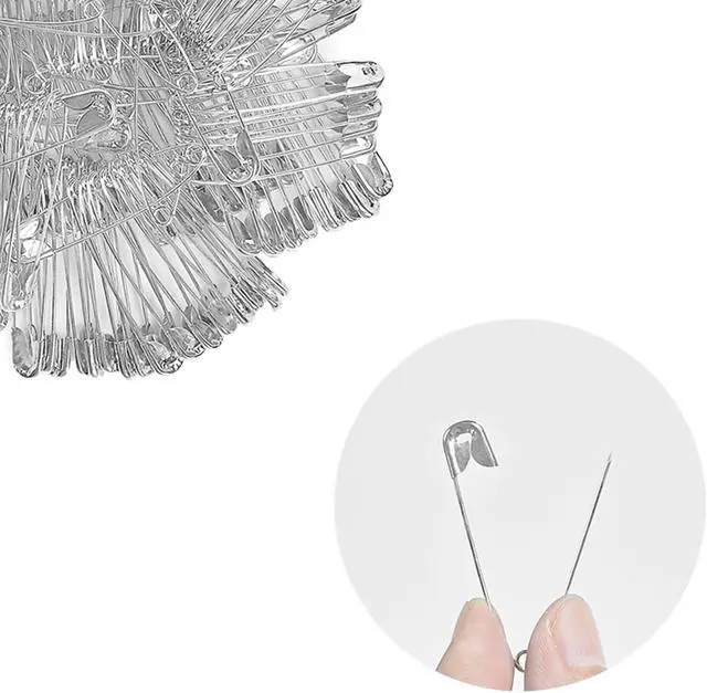 Alt view image 4 of 5 - 200 Pcs Silver Safety Pins, 0.86Inch/22mm Versatile Clothing Tag Pins for DIY Sewing,Repair/Crafting & Fashion Accessories Making